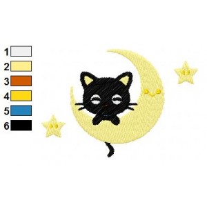 Chococat Climb the Moon Embroidery Design